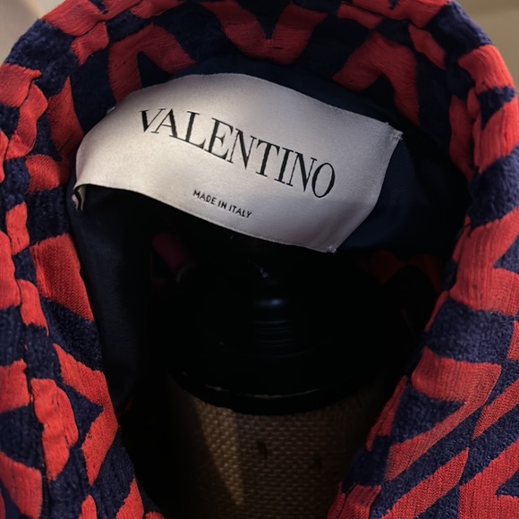 Valentino red and navy coat - Picture 3 of 4